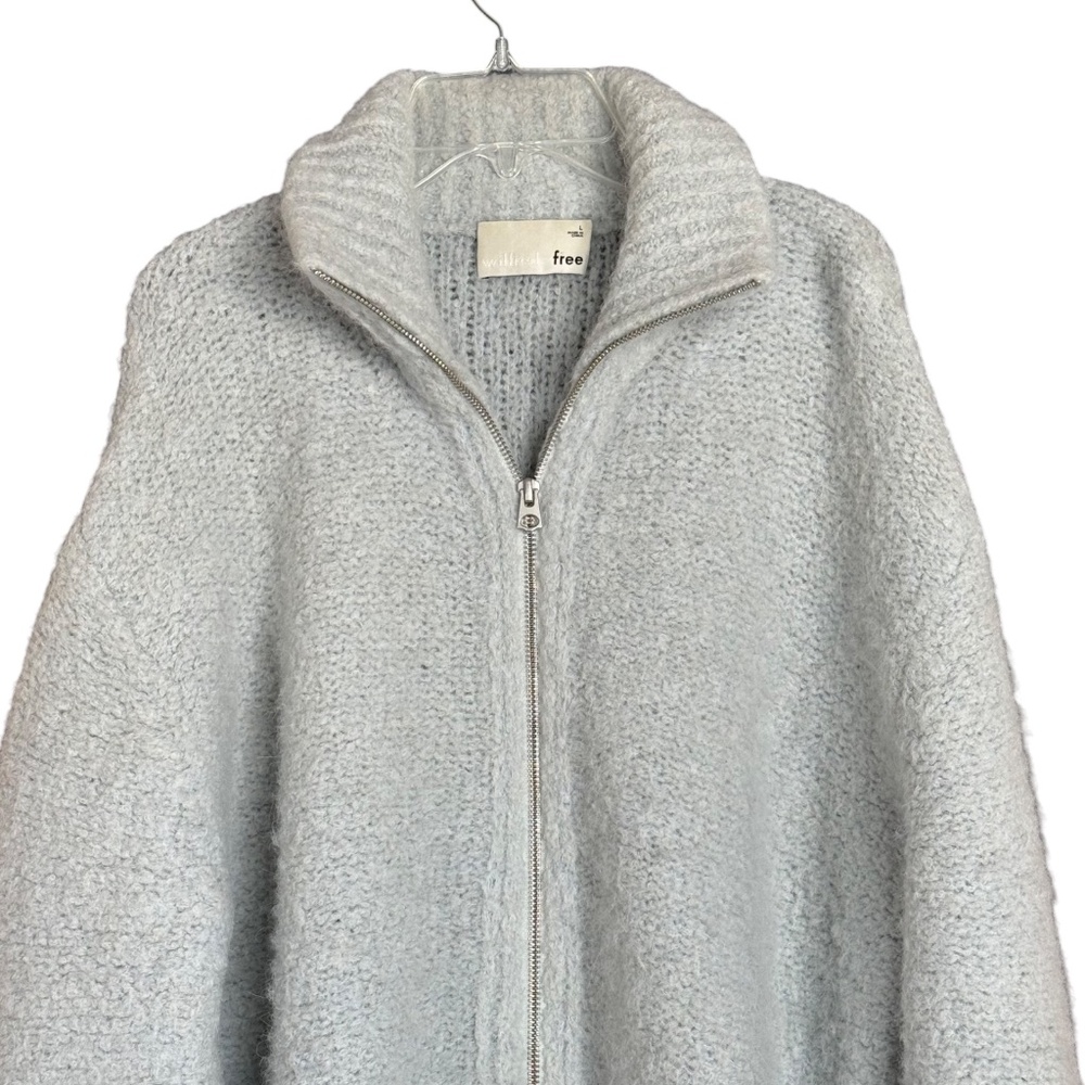 Wilfred Free Sweater L Blue Alpaca Merino Wool Zip Up Cardigan - Picture 7 of 12